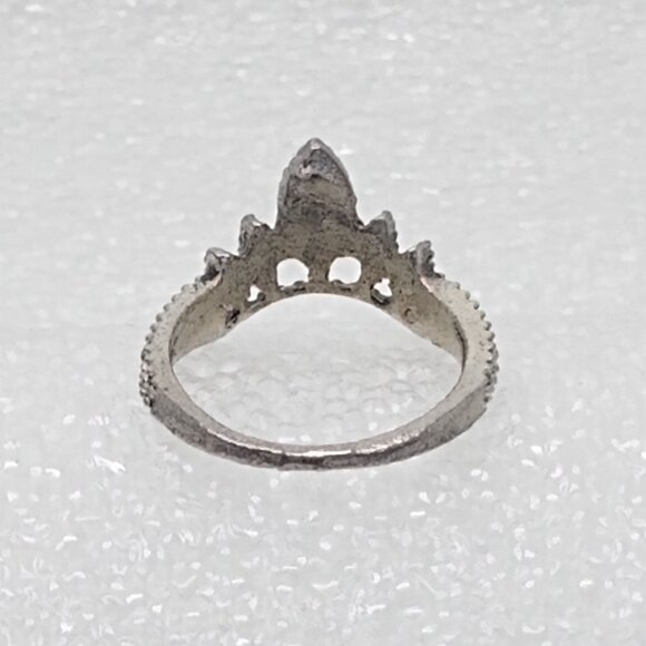 Crown Tiara Ring Size 5 Jewelry Boho Statement Piece Sterling Silver (unstamped) - Picture 2 of 6